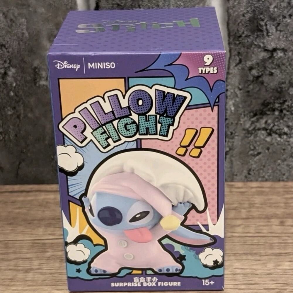 🟣 Disney Stitch Labubu Miniso Pillow Fight Surprise Blind Box NEW